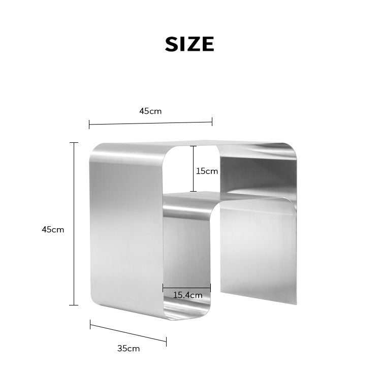 Minimalist Stainless Steel Bedside Table