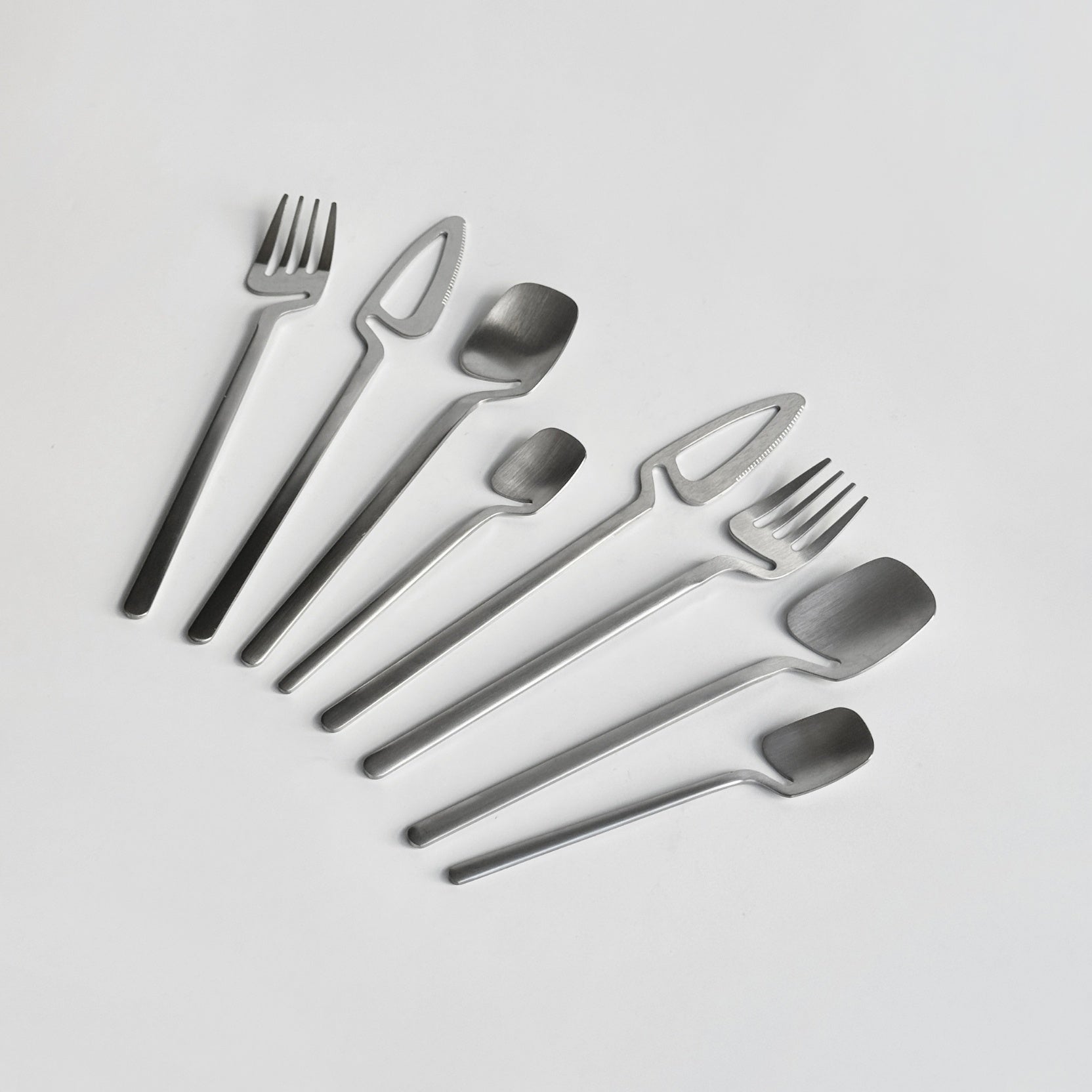 Minimalist Stainless Steel Flatware Set - Set of two