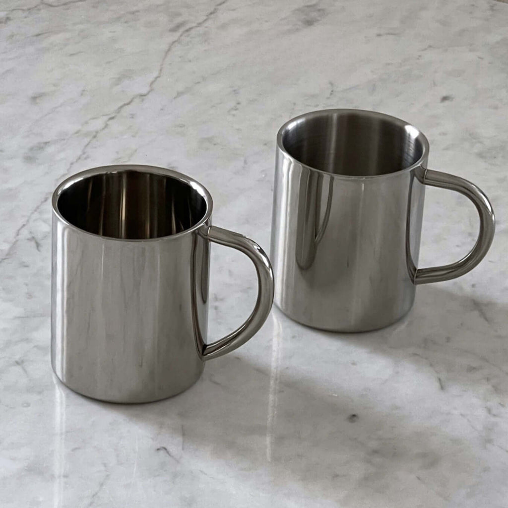 Double-Layer Glossy Stainless Steel Cups