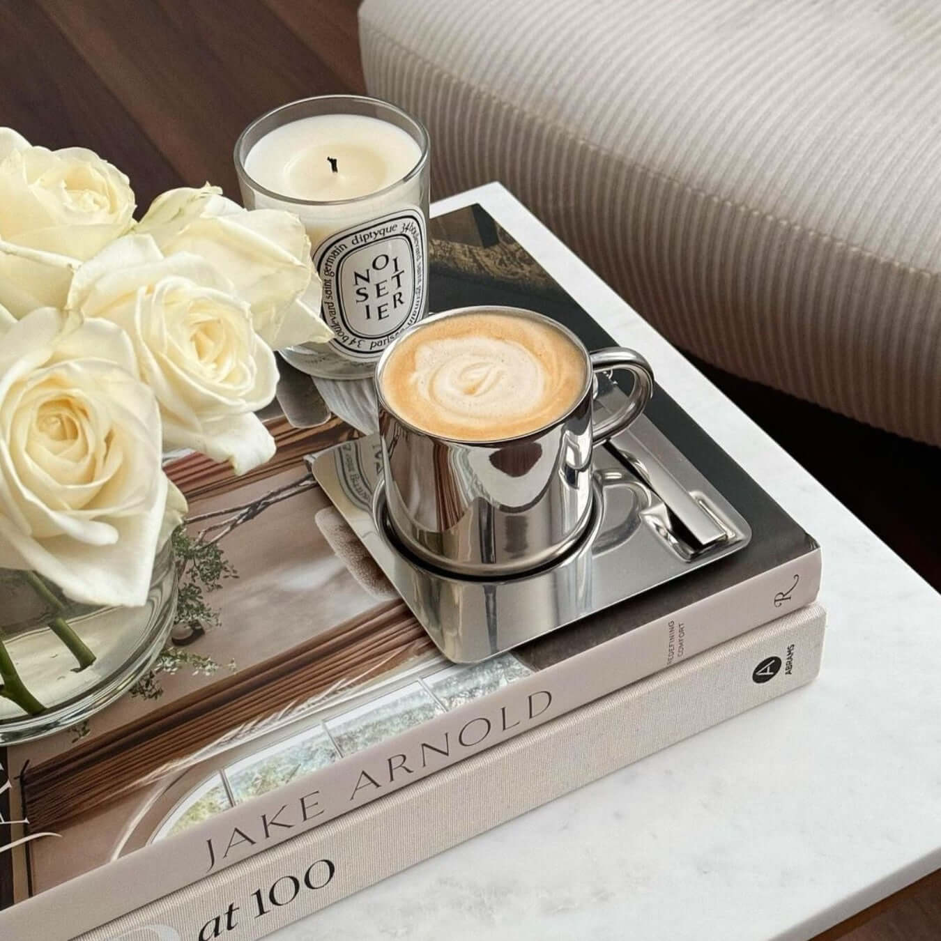 Venice Mirror Cup with a Saucer & Spoon