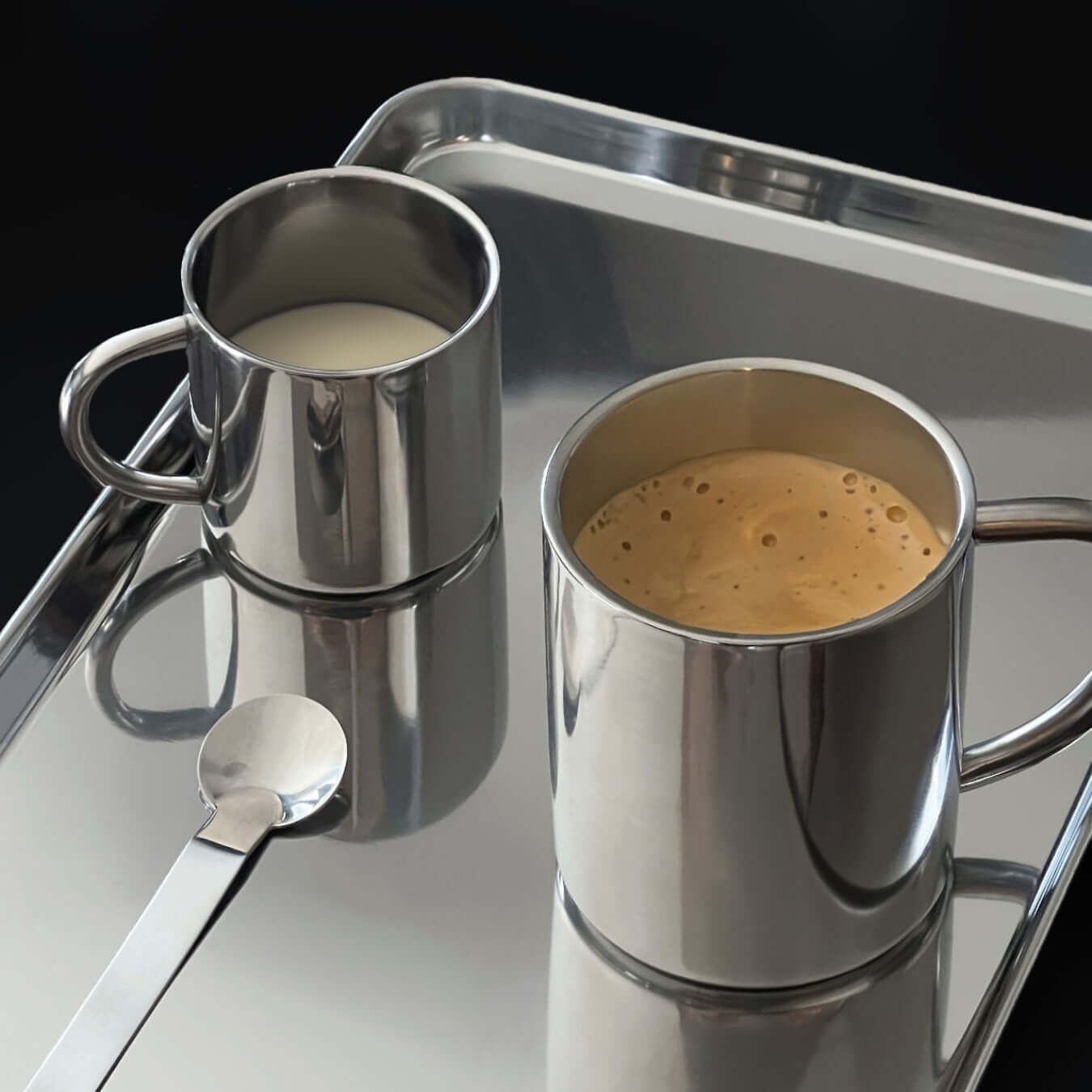 Double-Layer Glossy Stainless Steel Cups