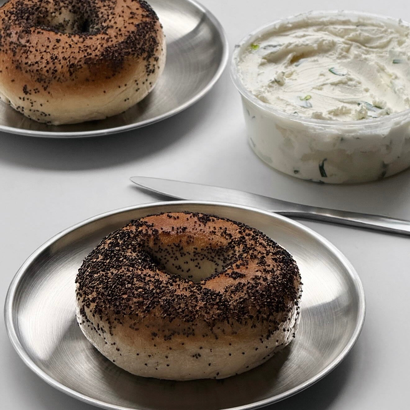 Set of Six Stainless Steel Plate