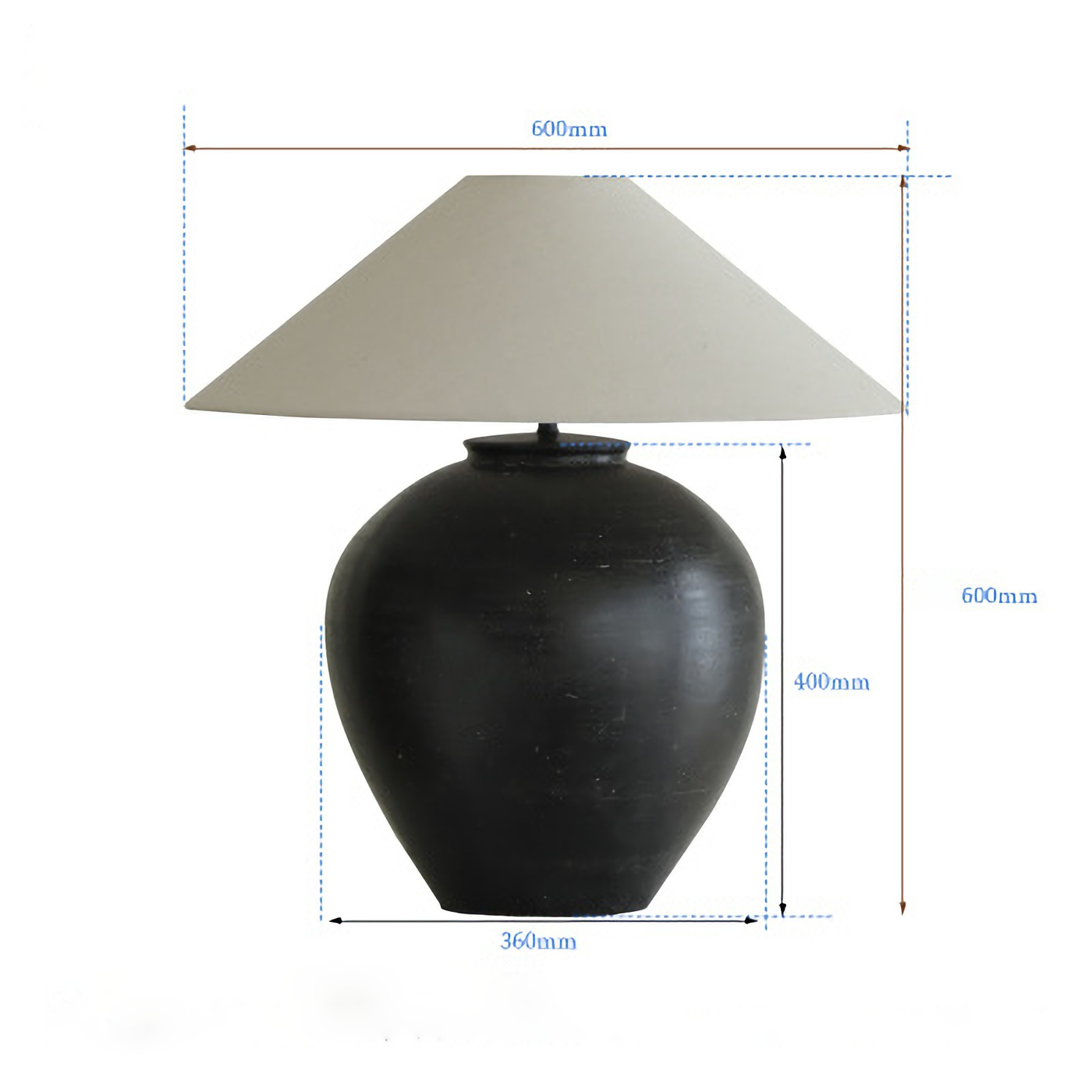 Egg Shaped Clay Pot Table Lamp