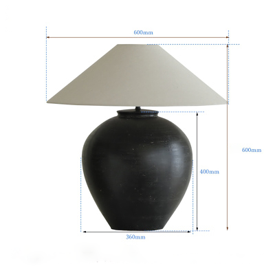 Egg Shaped Clay Pot Table Lamp