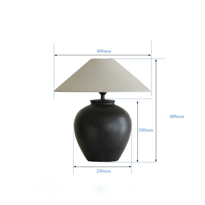 Egg Shaped Clay Pot Table Lamp