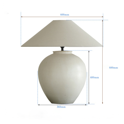 Egg Shaped Clay Pot Table Lamp