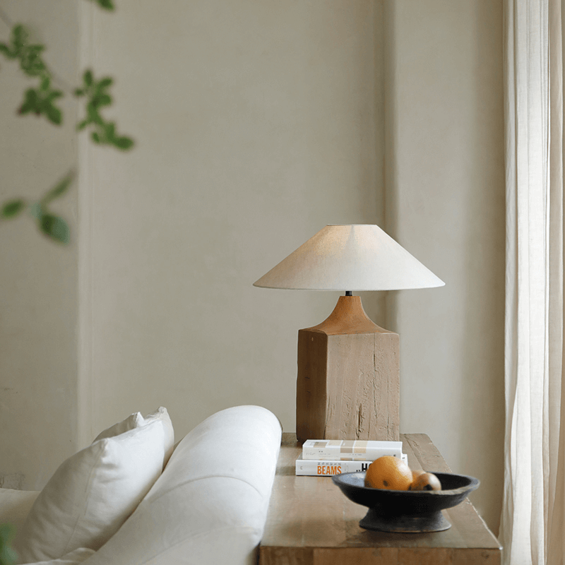 Old Wood Table Lamp