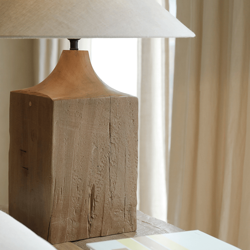 Old Wood Table Lamp