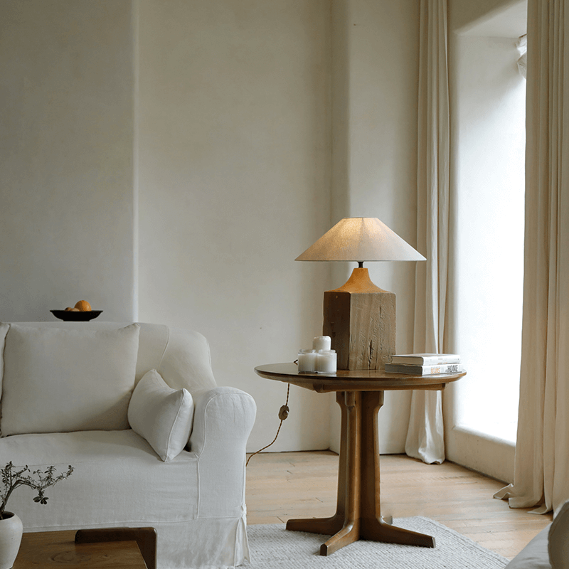 Old Wood Table Lamp