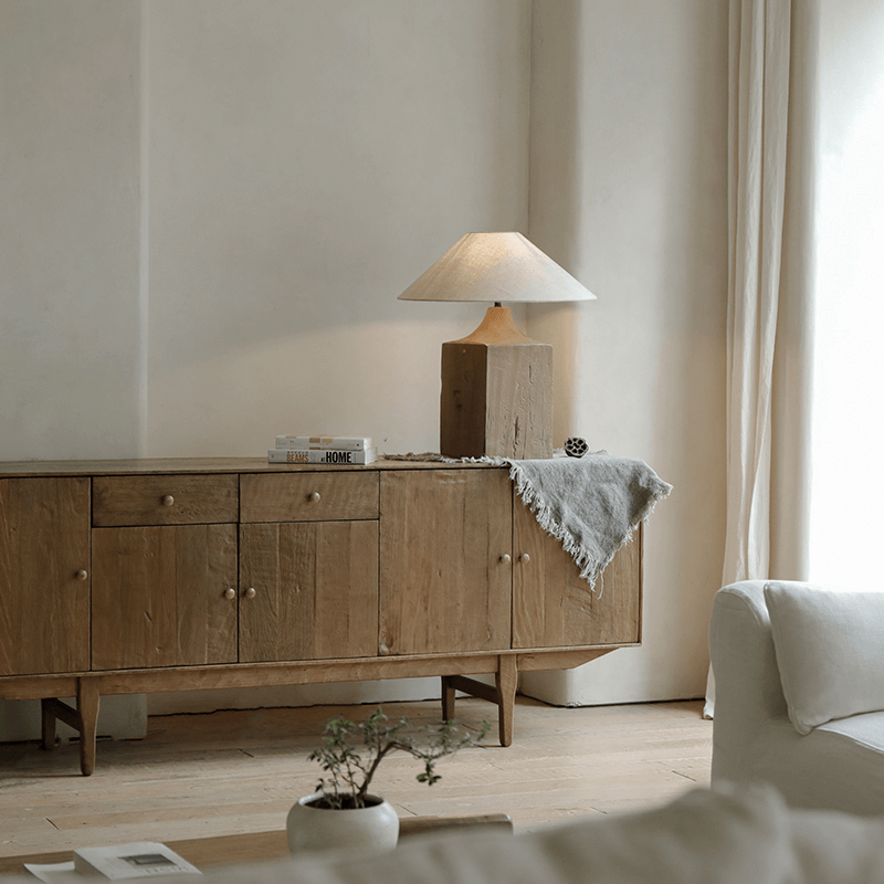 Old Wood Table Lamp