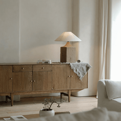 Old Wood Table Lamp