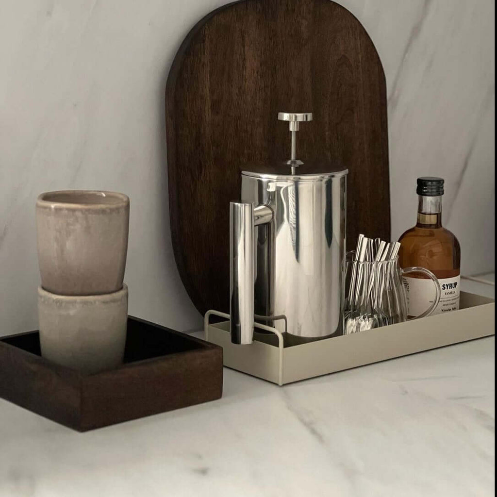 Stainless Steel French Press Coffee Pot Double-Layer Insulation (Mirror)