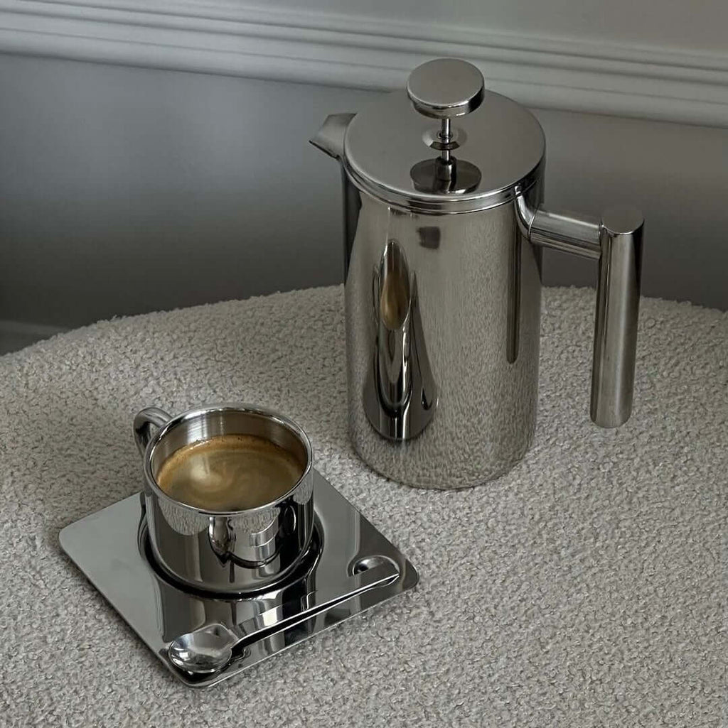 Stainless Steel French Press Coffee Pot Double-Layer Insulation (Mirror)