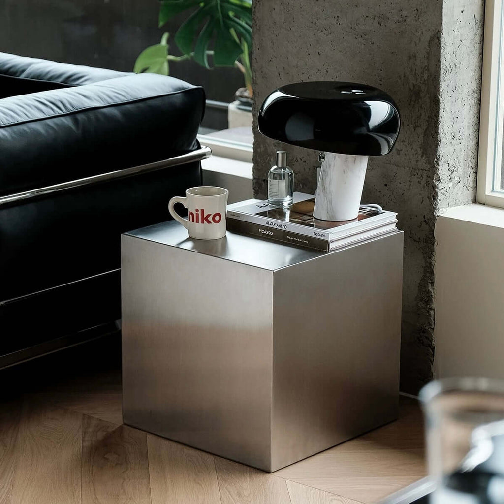 Minimalist Bauhaus Stainless Steel Side Table