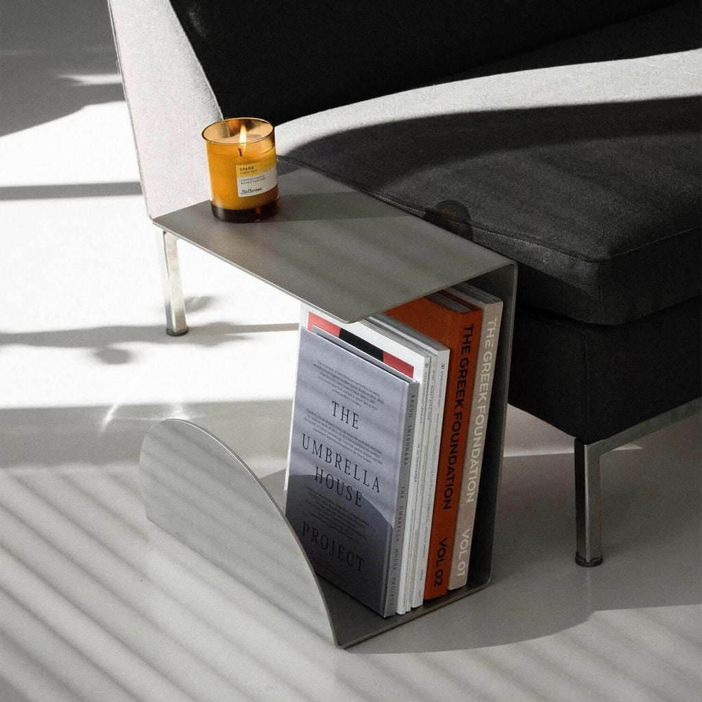 Bauhaus Steel Accent Table & Magazine Holder