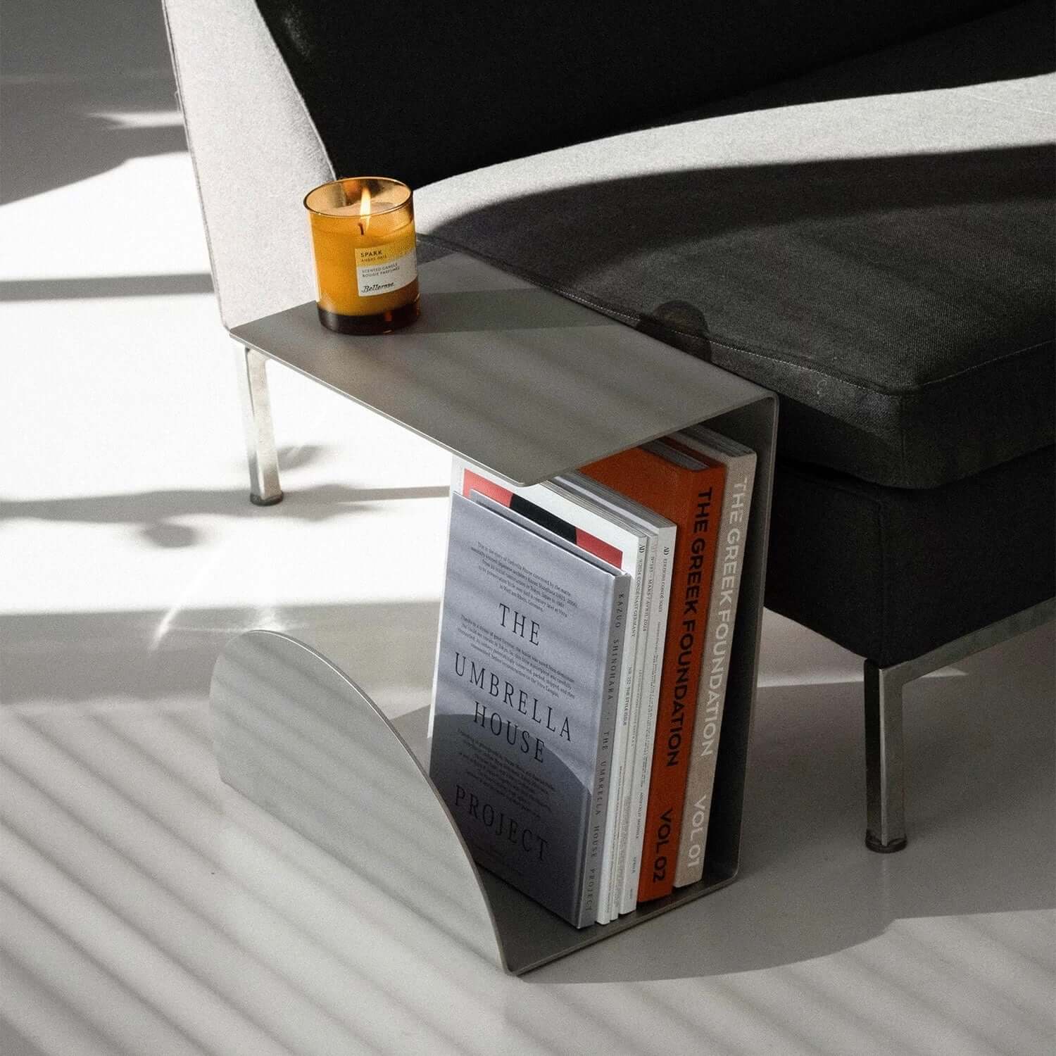 Bauhaus Steel Accent Table & Magazine Holder