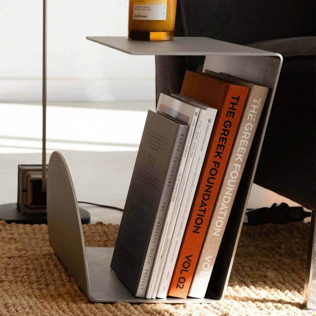 Bauhaus Steel Accent Table & Magazine Holder