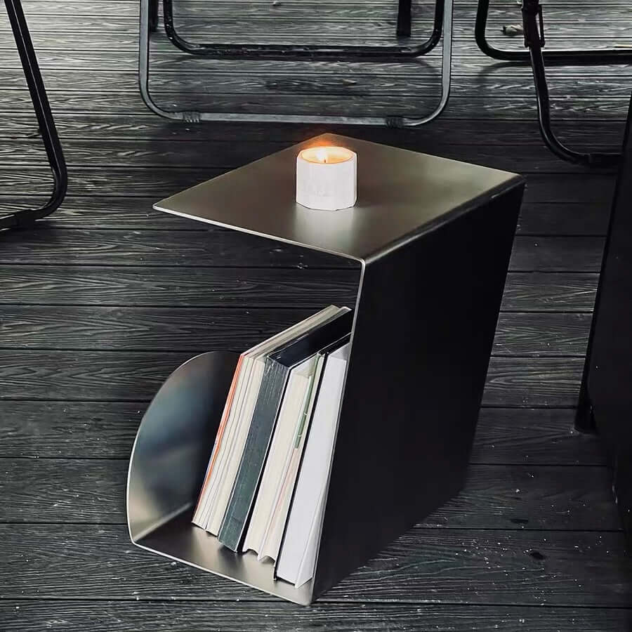 Bauhaus Steel Accent Table & Magazine Holder