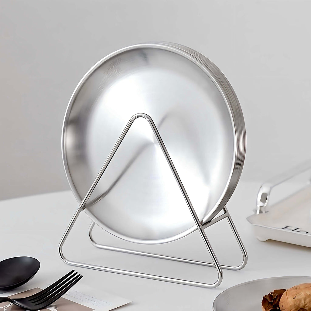 Set of Six Stainless Steel Plate