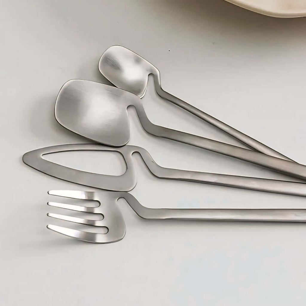 Minimalist Stainless Steel Flatware Set - Set of two