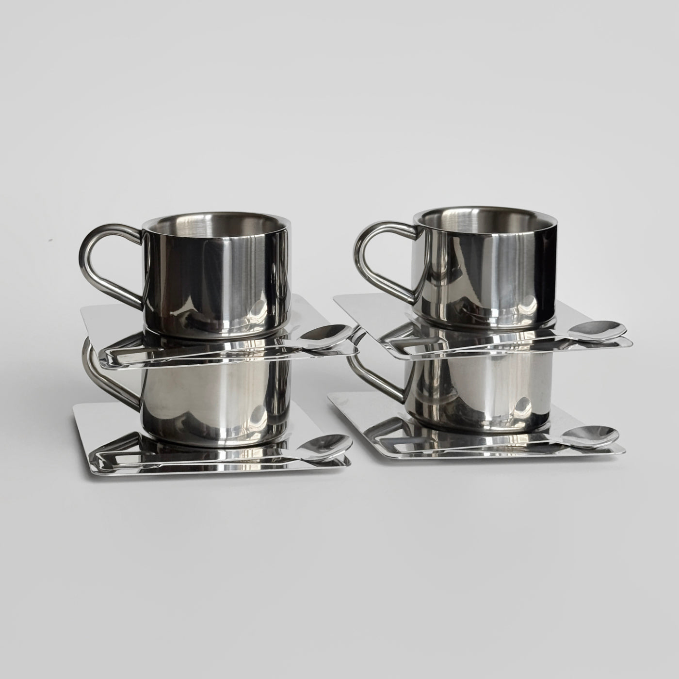 Venice Mirror Cup with a Saucer & Spoon