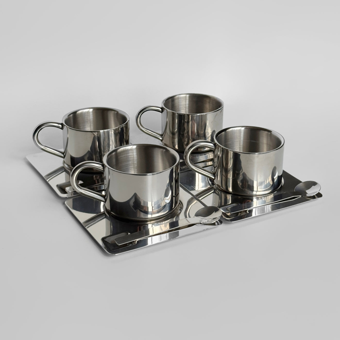 Venice Mirror Cup with a Saucer & Spoon