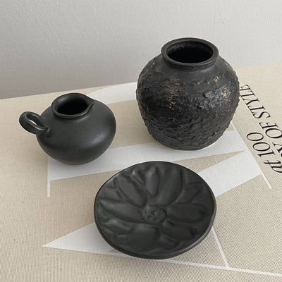 Shabby Chic Black Vase