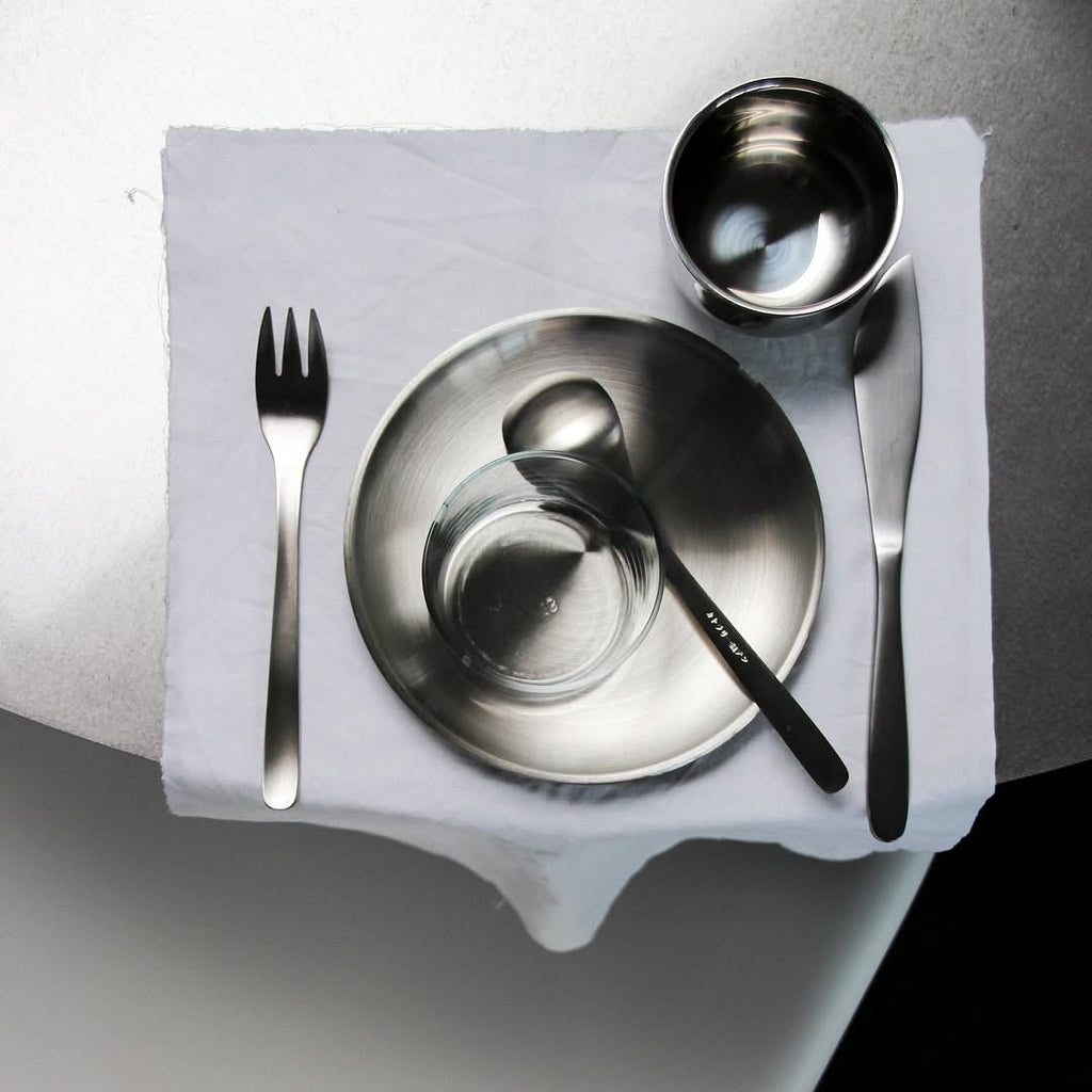 Set of Six Stainless Steel Plate