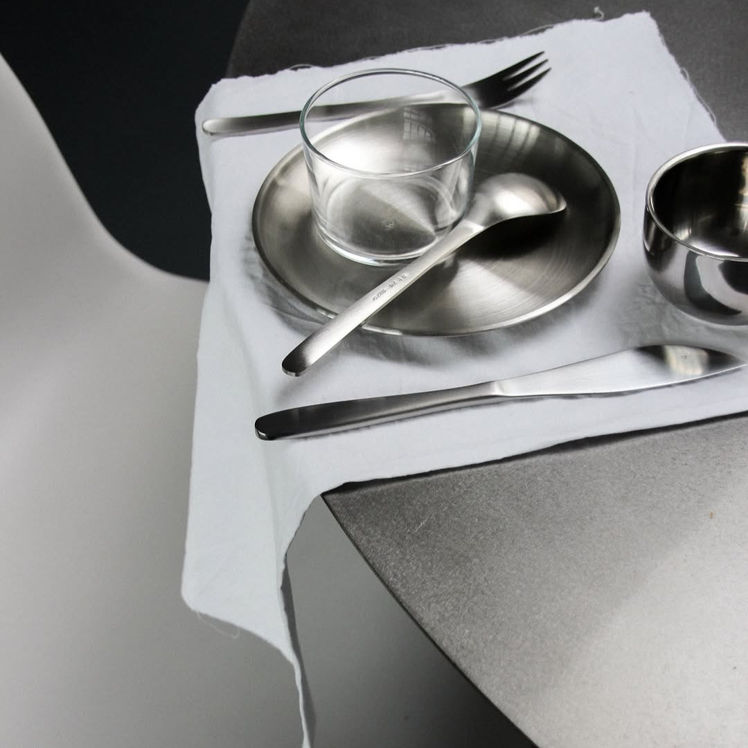 Set of Six Stainless Steel Plate