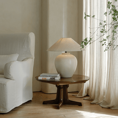 Egg Shaped Clay Pot Table Lamp
