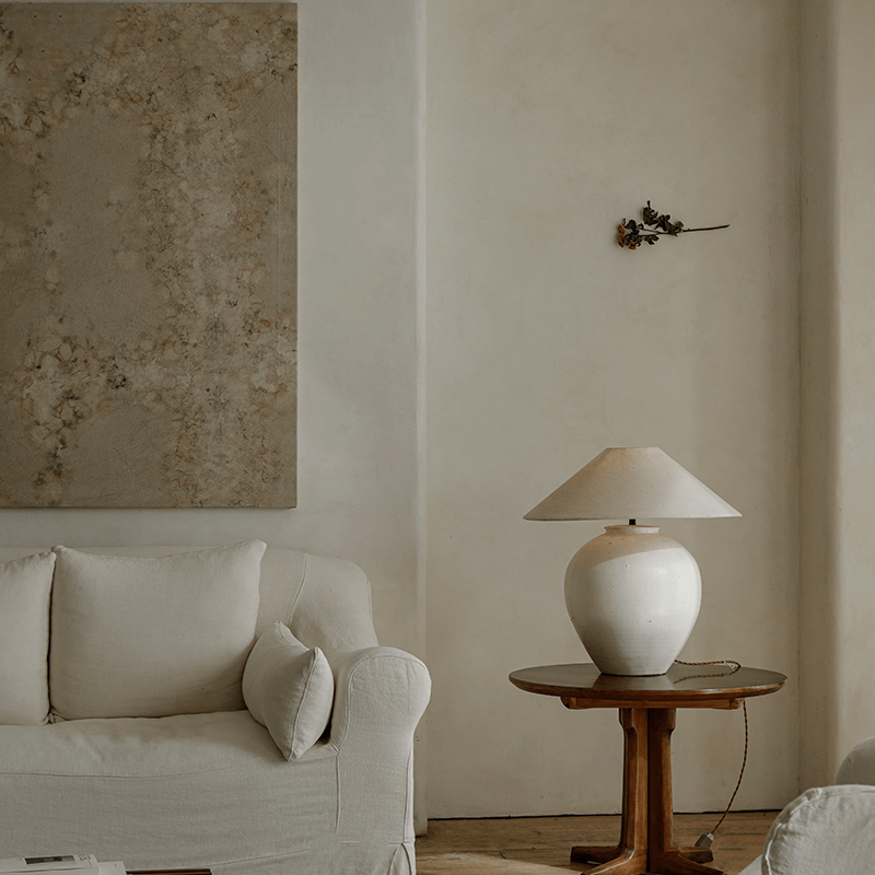 Egg Shaped Clay Pot Table Lamp