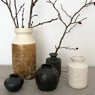 Shabby Chic Green Vase H 10cm