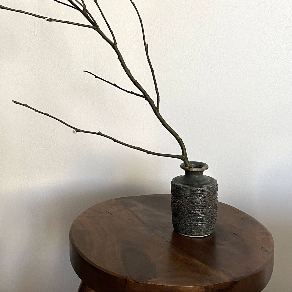 Shabby Chic Green Vase H 10cm