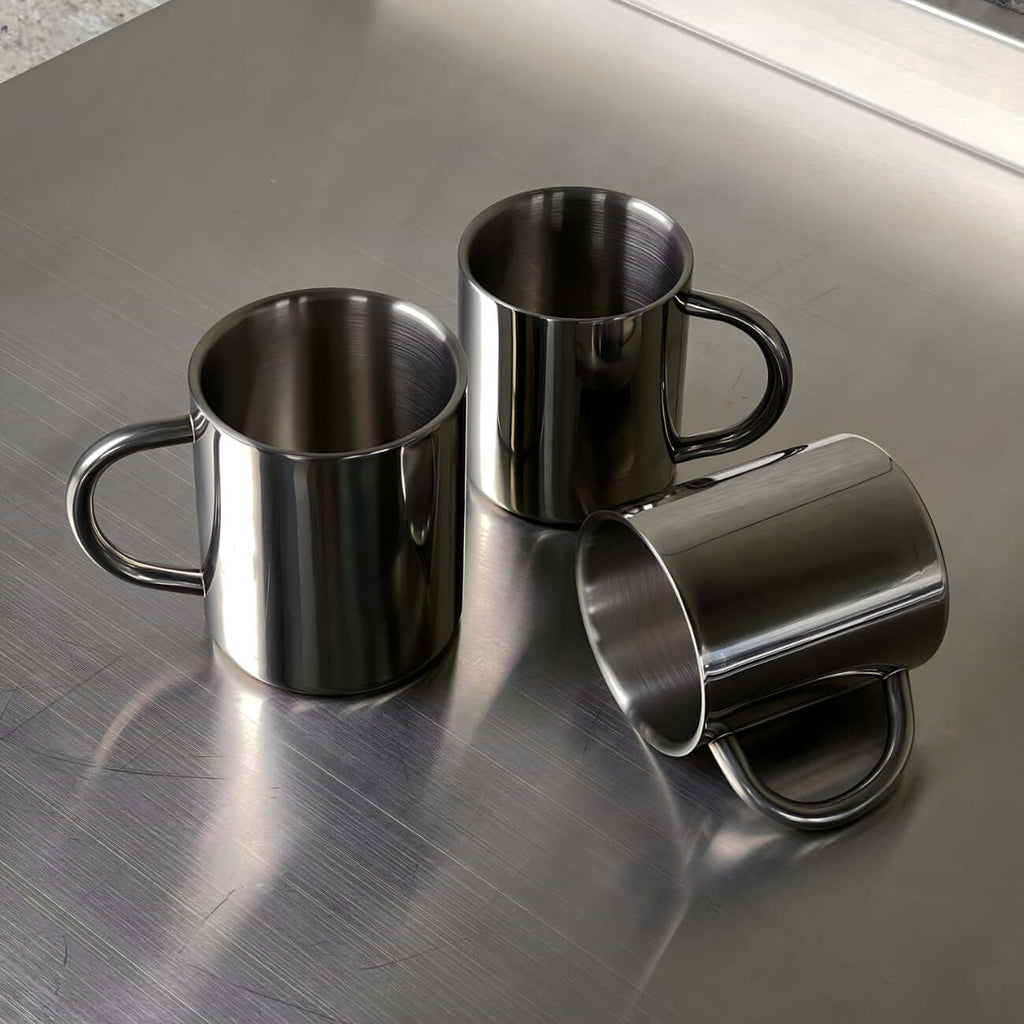 Double-Layer Glossy Stainless Steel Cups