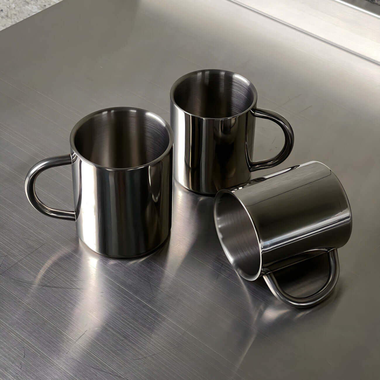Double-Layer Glossy Stainless Steel Cups